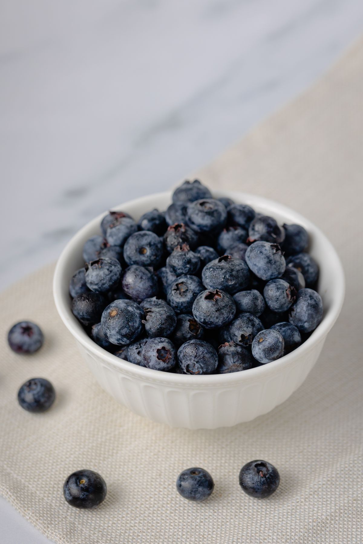 Fresh blueberries in a bowl, an ingredient illustration